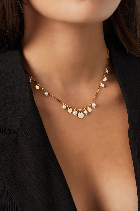 Necklace Perles et Médailles