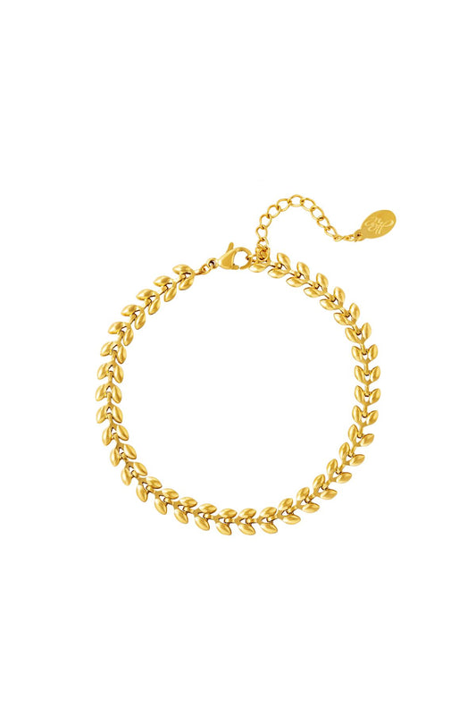bracelet Feuille Dorée